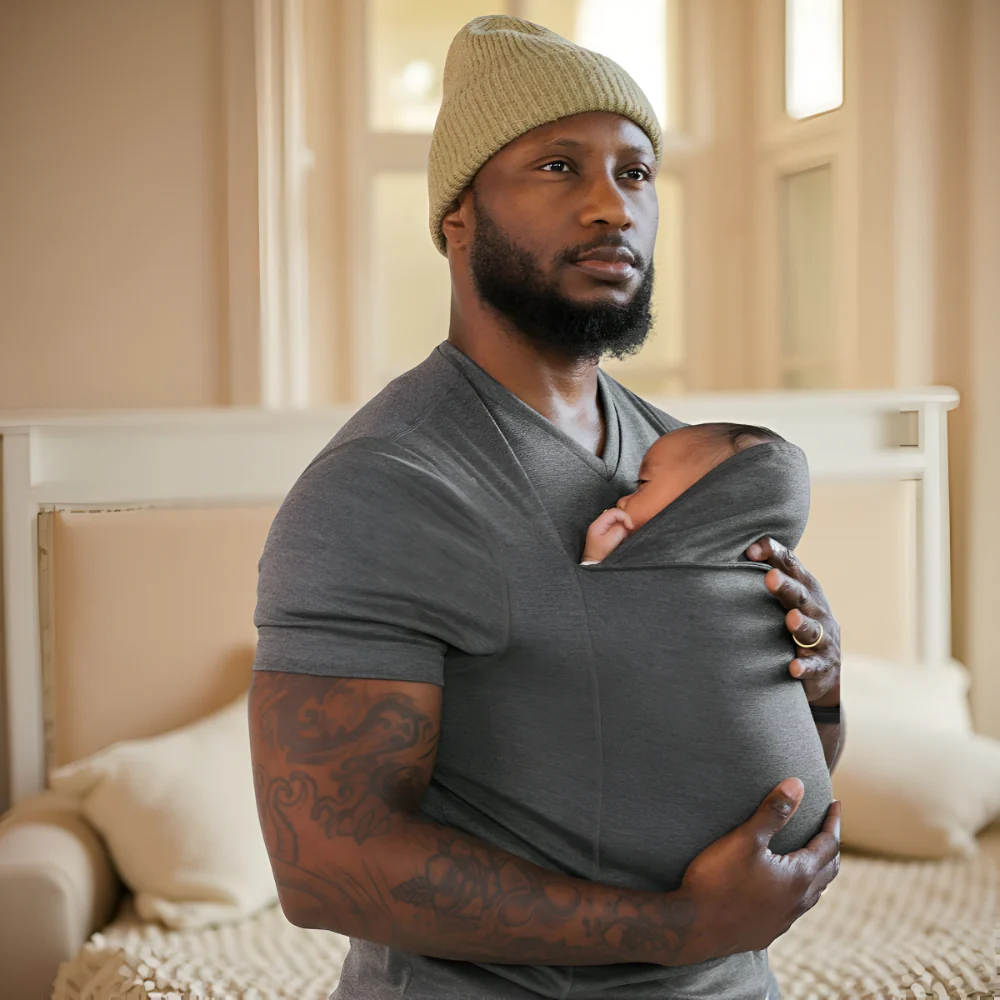 Baby Carrier Tee Hands-Free Wrap Shirt Style Infant Holder - Image 6
