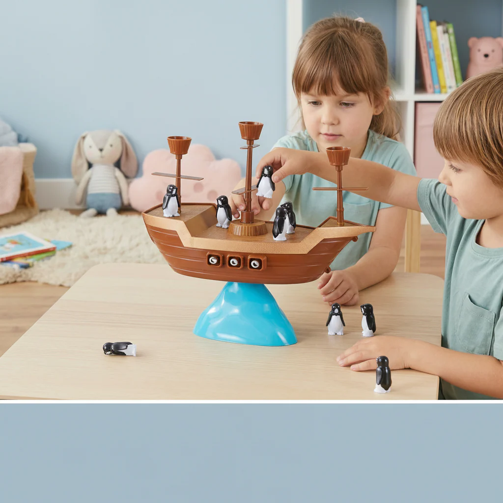 Balancing Game Kids Pirate Ship Penguin Stacking Board Game - Image 2
