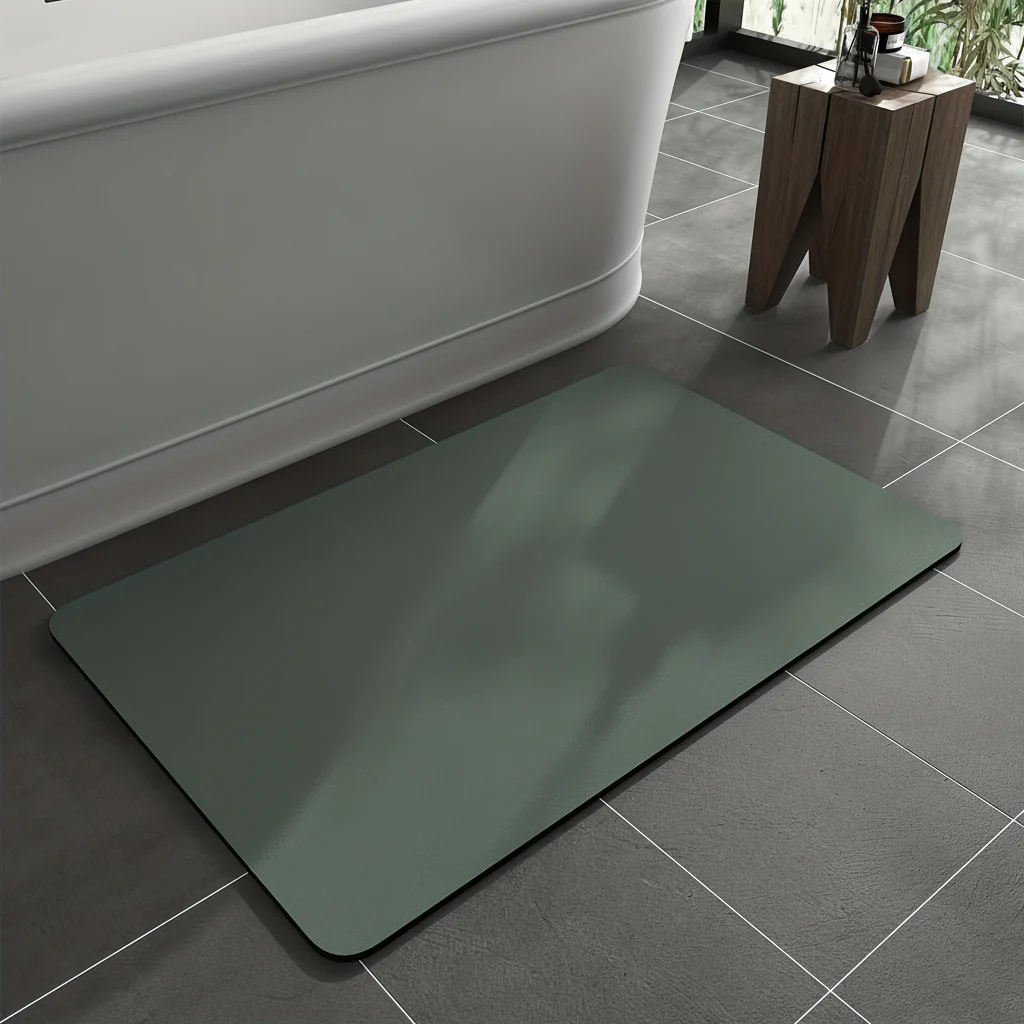 Bath Mat Non Slip Diatomaceous Stone Quick Dry Floor Rug - Image 3
