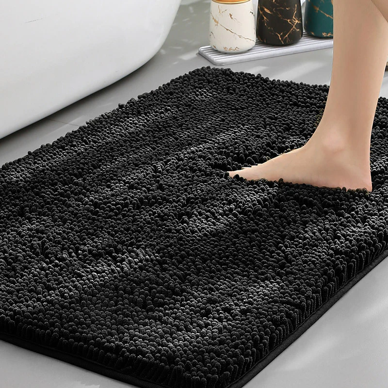 Bath Mat Non Slip Plush Chenille Absorbent Bathroom Rug - Image 3
