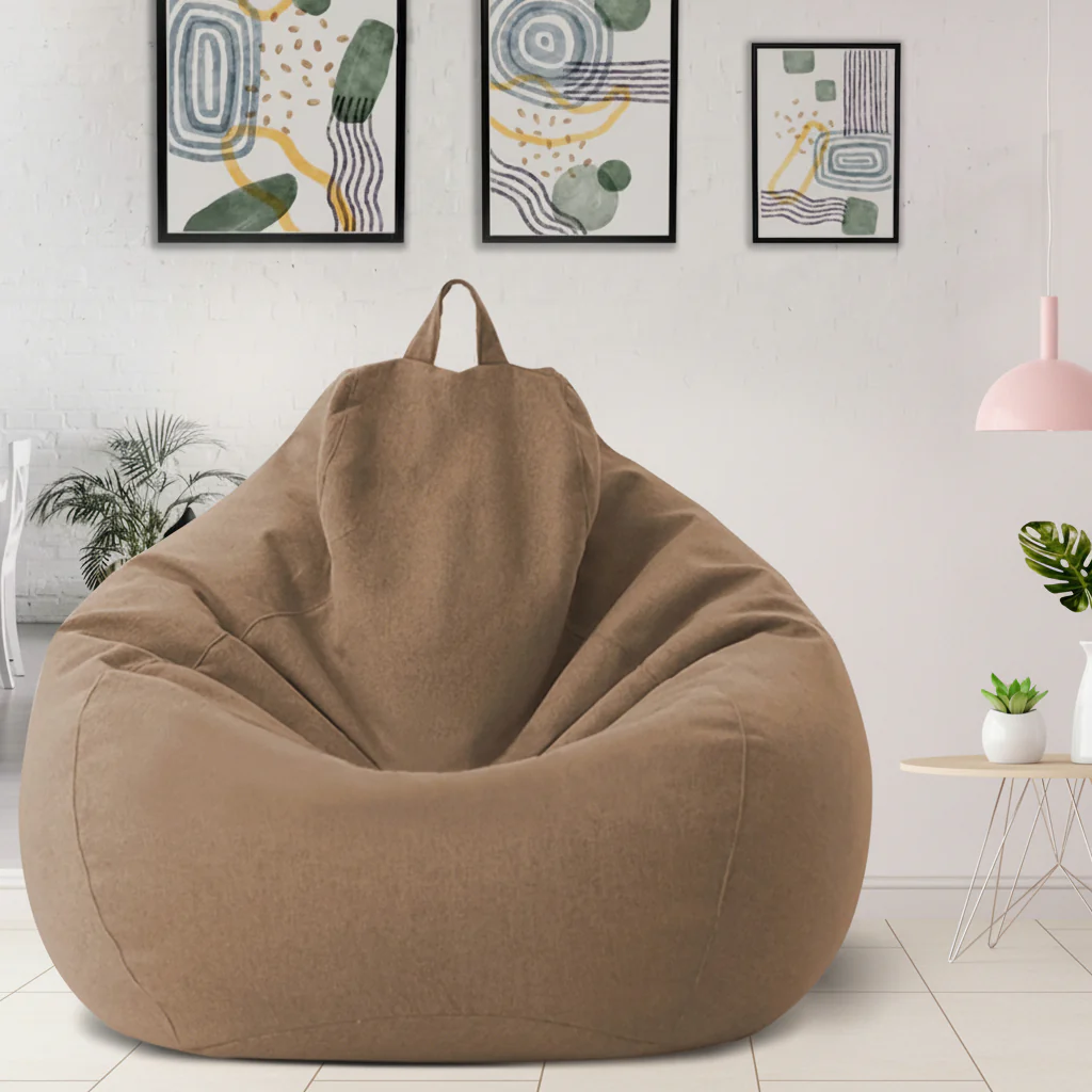 Bean Bag Chair Linen Ergonomic Lounger Home Relaxation - Image 4