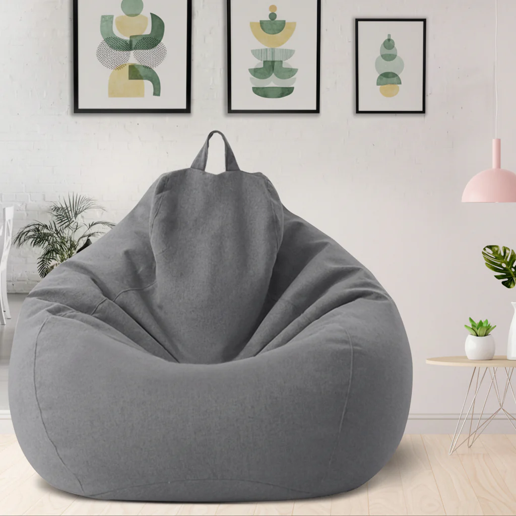 Bean Bag Chair Linen Ergonomic Lounger Home Relaxation - Image 7