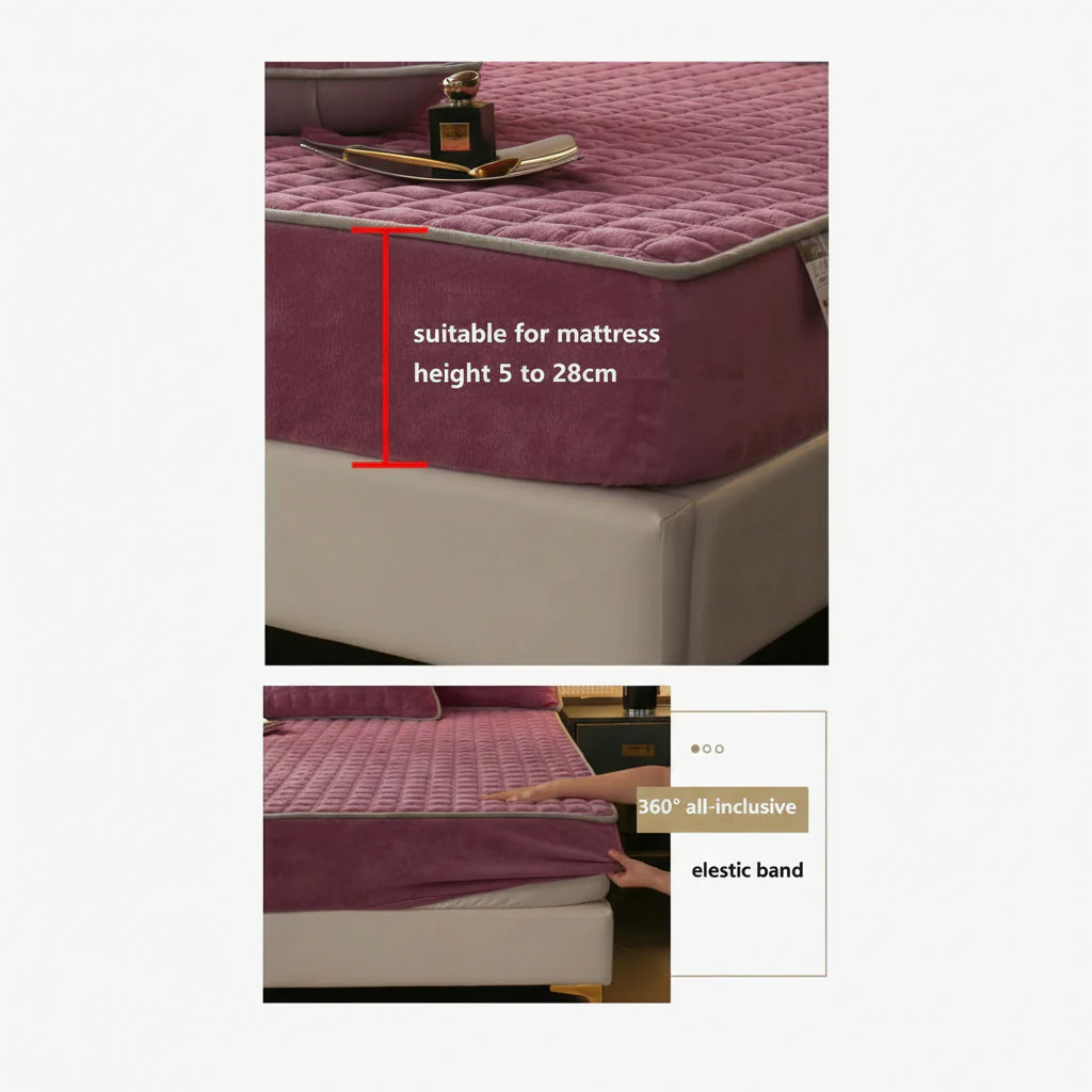 Bed Sheets Fitted Sheet Soft Breathable Mattress Cover - Image 10