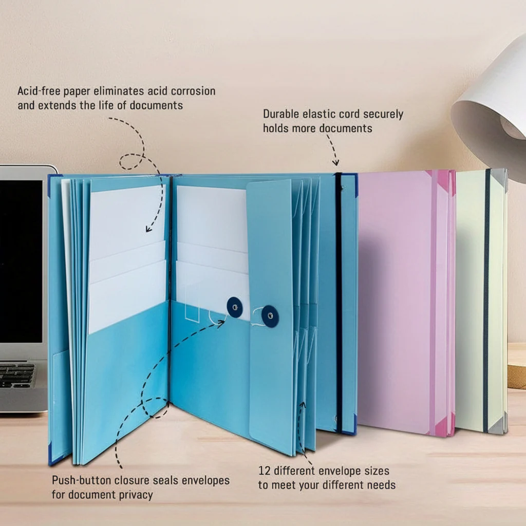Binder Organizer Pink Document Folder Kit Home Records - Image 2
