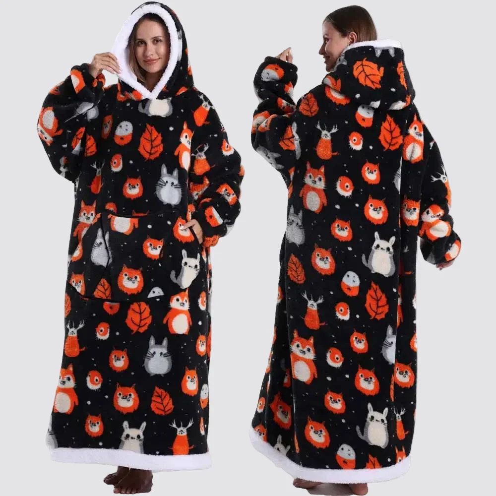 Blanket Hoodie Oversized Wearable Hooded Blanket Adult - Image 19