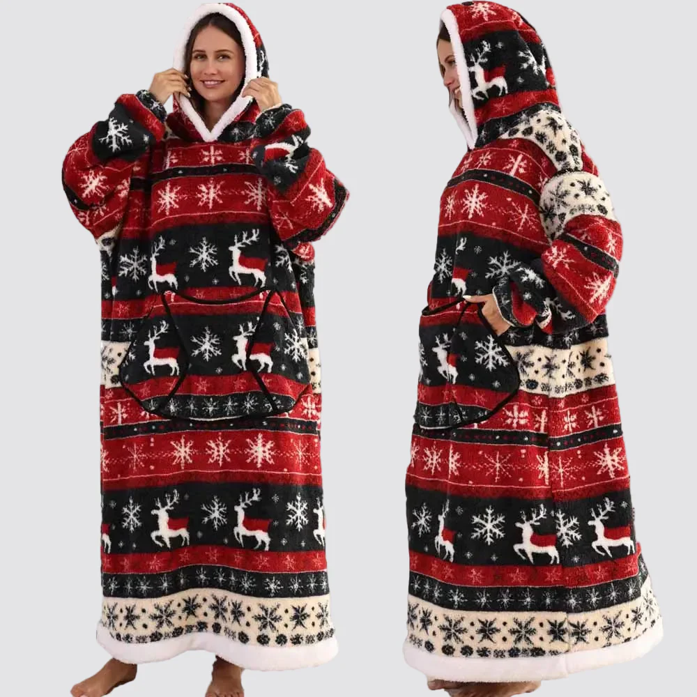 Blanket Hoodie Oversized Wearable Hooded Blanket Adult - Image 2