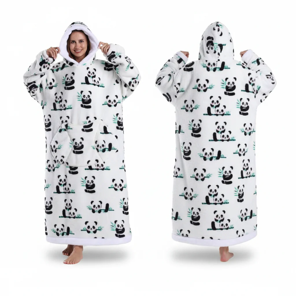 Blanket Hoodie Sherpa Halloween Print Oversized Wearable Throw - Image 22