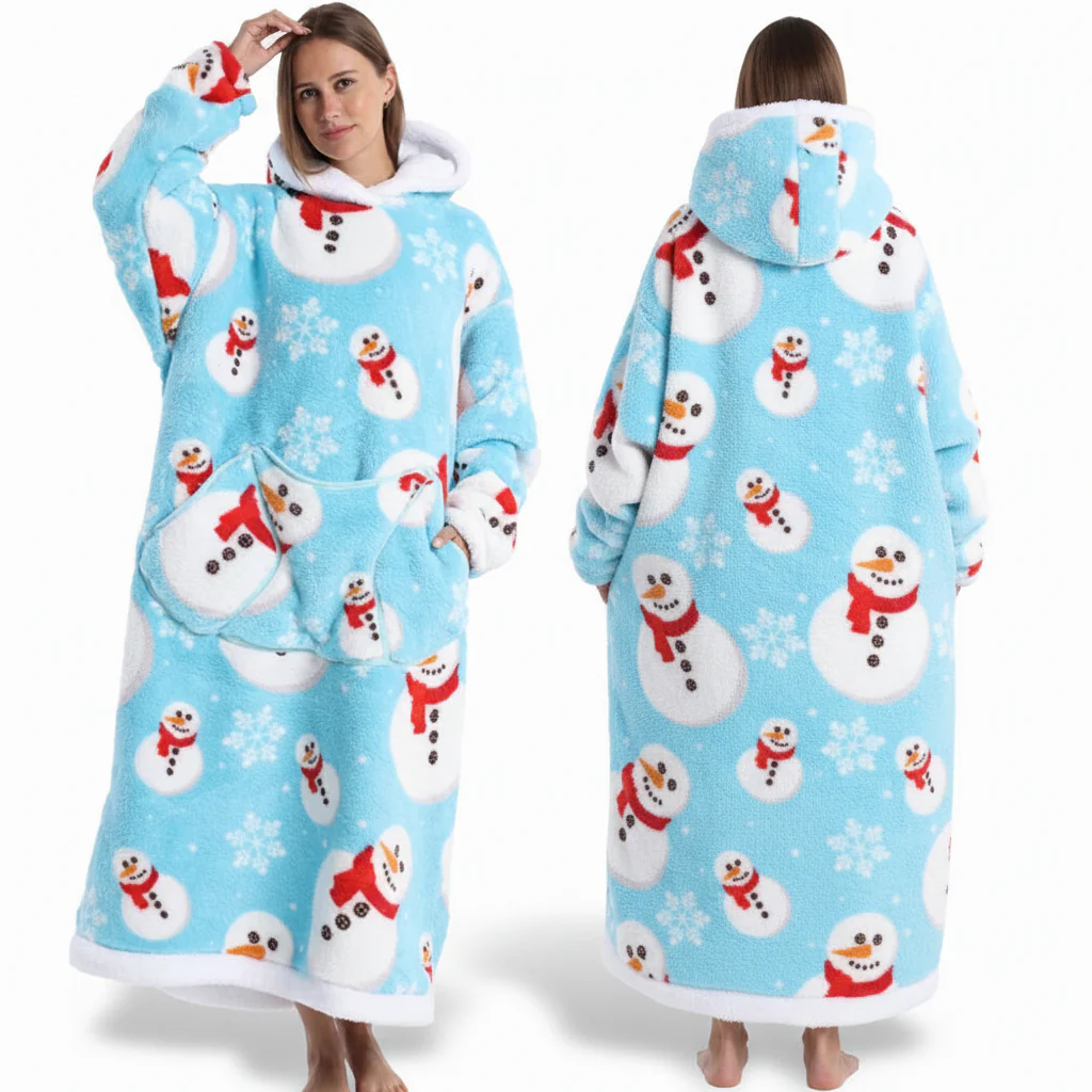 Blanket Hoodie Sherpa Halloween Print Oversized Wearable Throw - Image 7