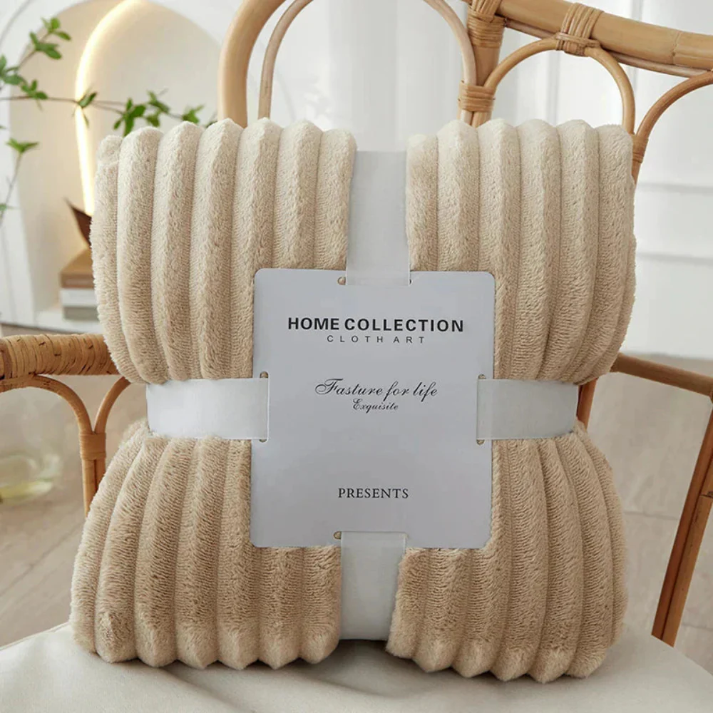 Blanket Striped Throw Ribbed Texture Bed Sofa Layer - Image 7