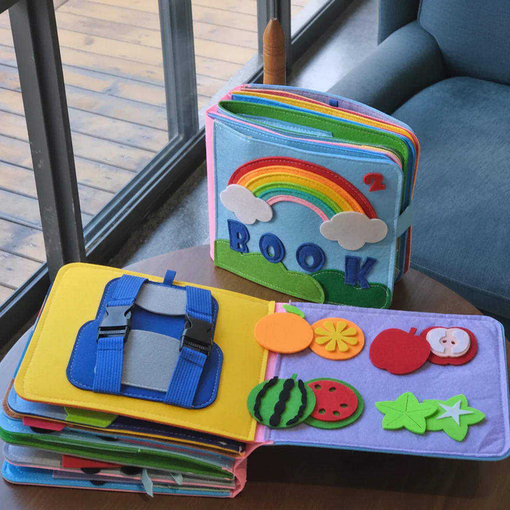Busy Book Montessori Felt Activity Book Toddler Learning - Image 8