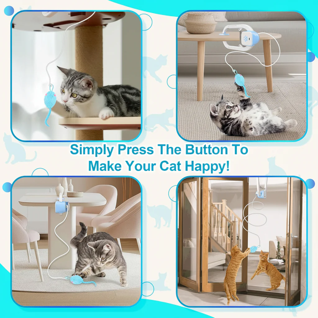 Cat Toy Interactive Electronic Teaser USB Rechargeable Mice - Image 6