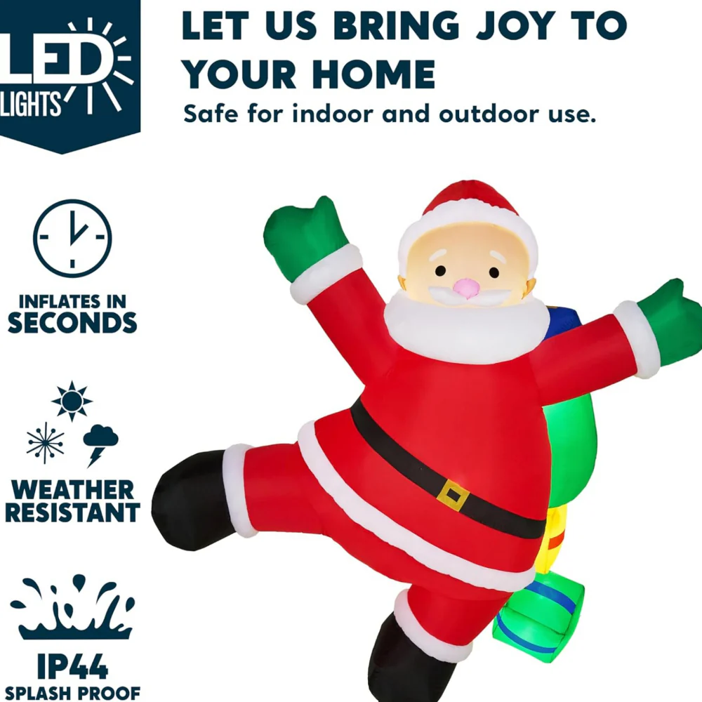 Christmas Inflatable Climbing Santa LED Lighted Outdoor Decoration - Image 8
