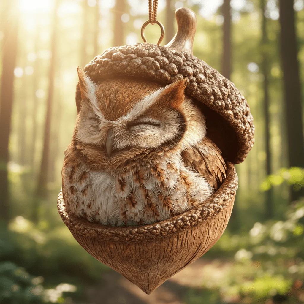 Christmas Tree Ornaments Handcrafted Woodland Animal Acorn Decorations - Image 7