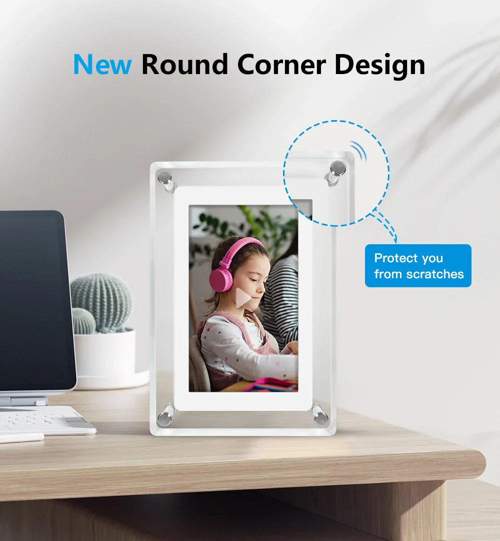 ClearFrame | Acrylic Digital Photo Frame | Portable IPS Display with Built-in Battery - Image 4