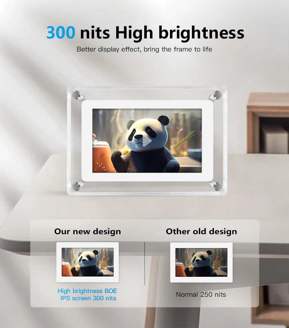 ClearFrame | Acrylic Digital Photo Frame | Portable IPS Display with Built-in Battery - Image 6