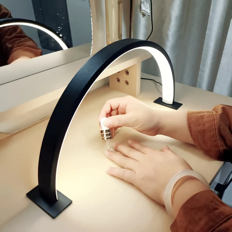 Crescent Moon LED Desk Lamp | Adjustable USB Metal Light - Image 3