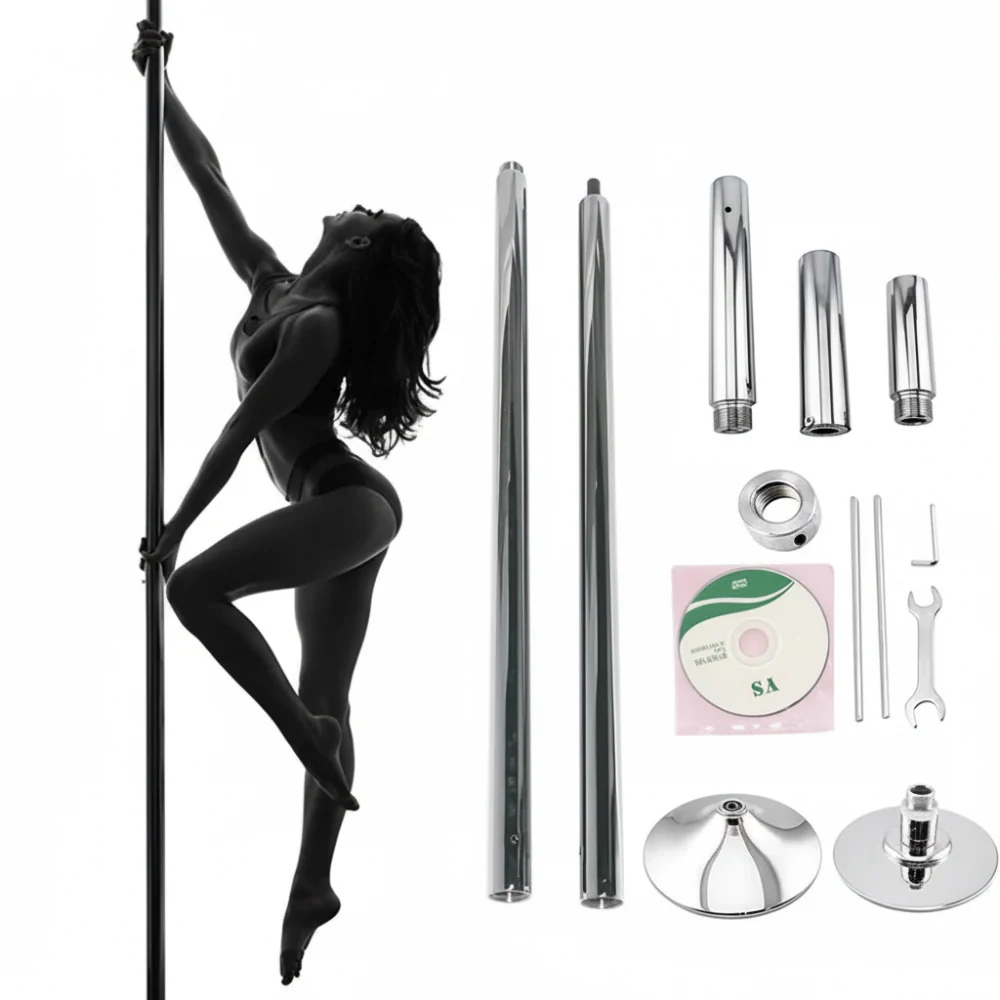 Dance Pole Spinning Static Chrome Steel Fitness Pole Home Training