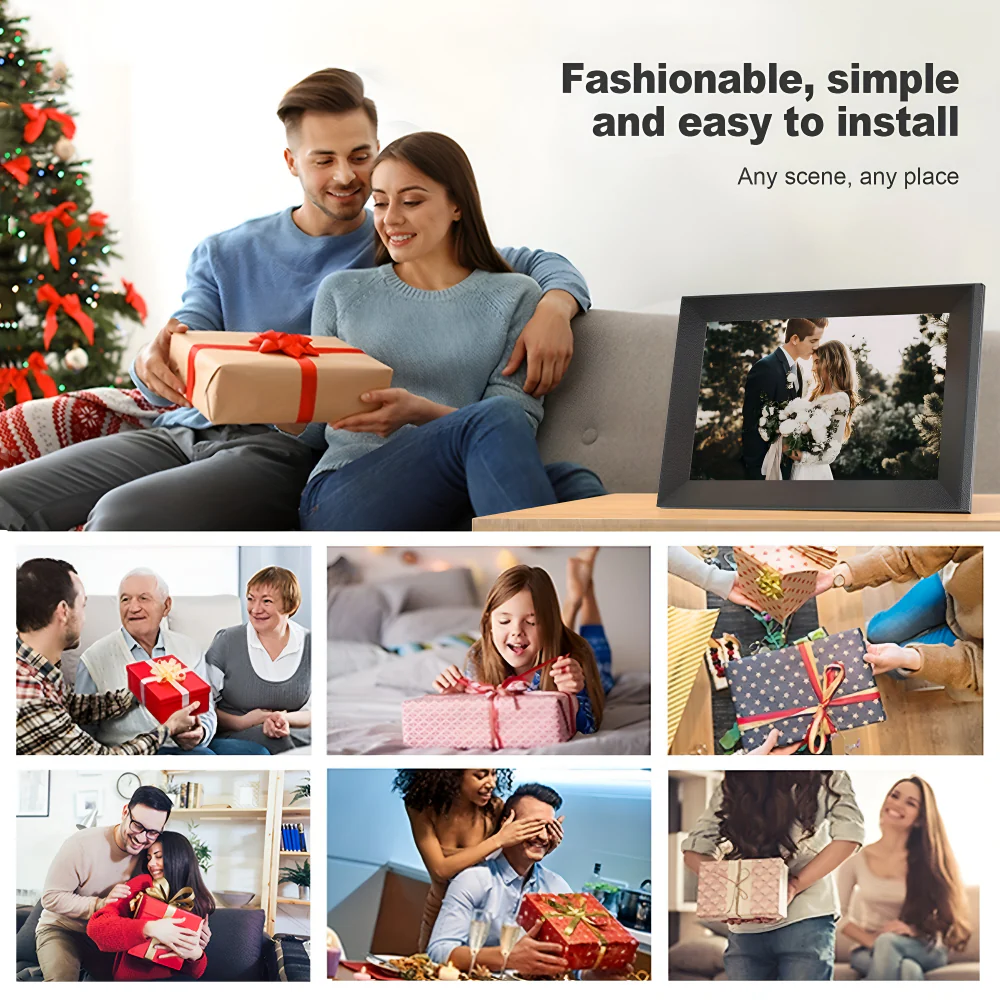 Digital Photo Frame WiFi Touchscreen HD Display Table Wall Mount - Image 2