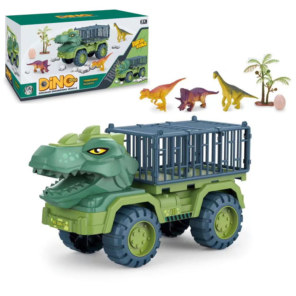 Dinosaur Toy Truck Playset Cage Vehicle Figure Set - Image 2
