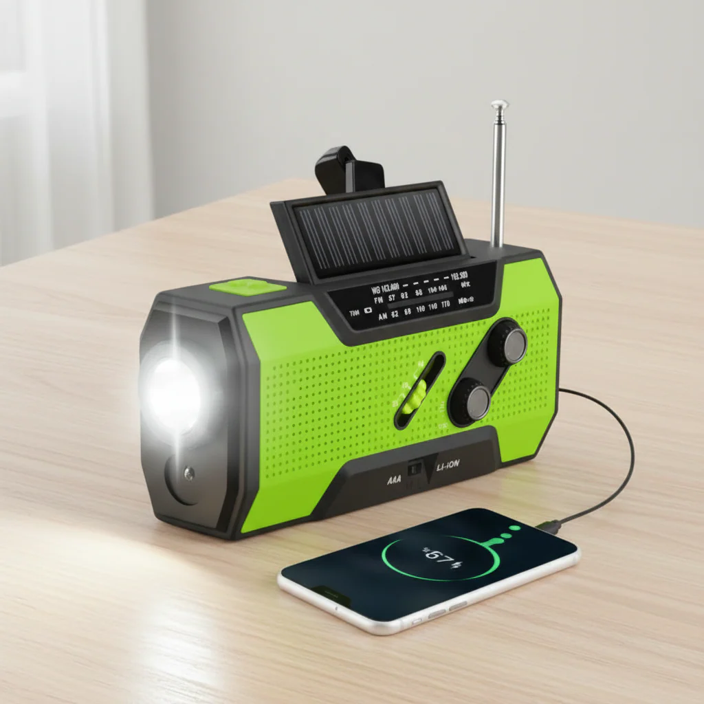 Emergency Radio Weather Radio Portable Solar Hand Crank Charger - Image 2