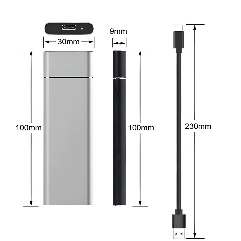 External Hard Drive Portable USB Aluminum Slim Storage Design - Image 10