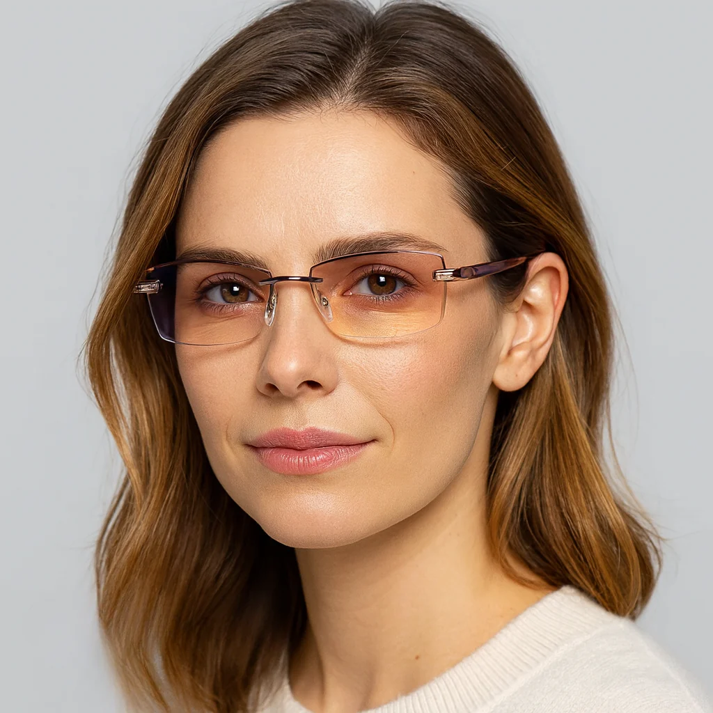 Eyeglasses Progressive Blue Light Blocking Rimless Reading Glasses - Image 6