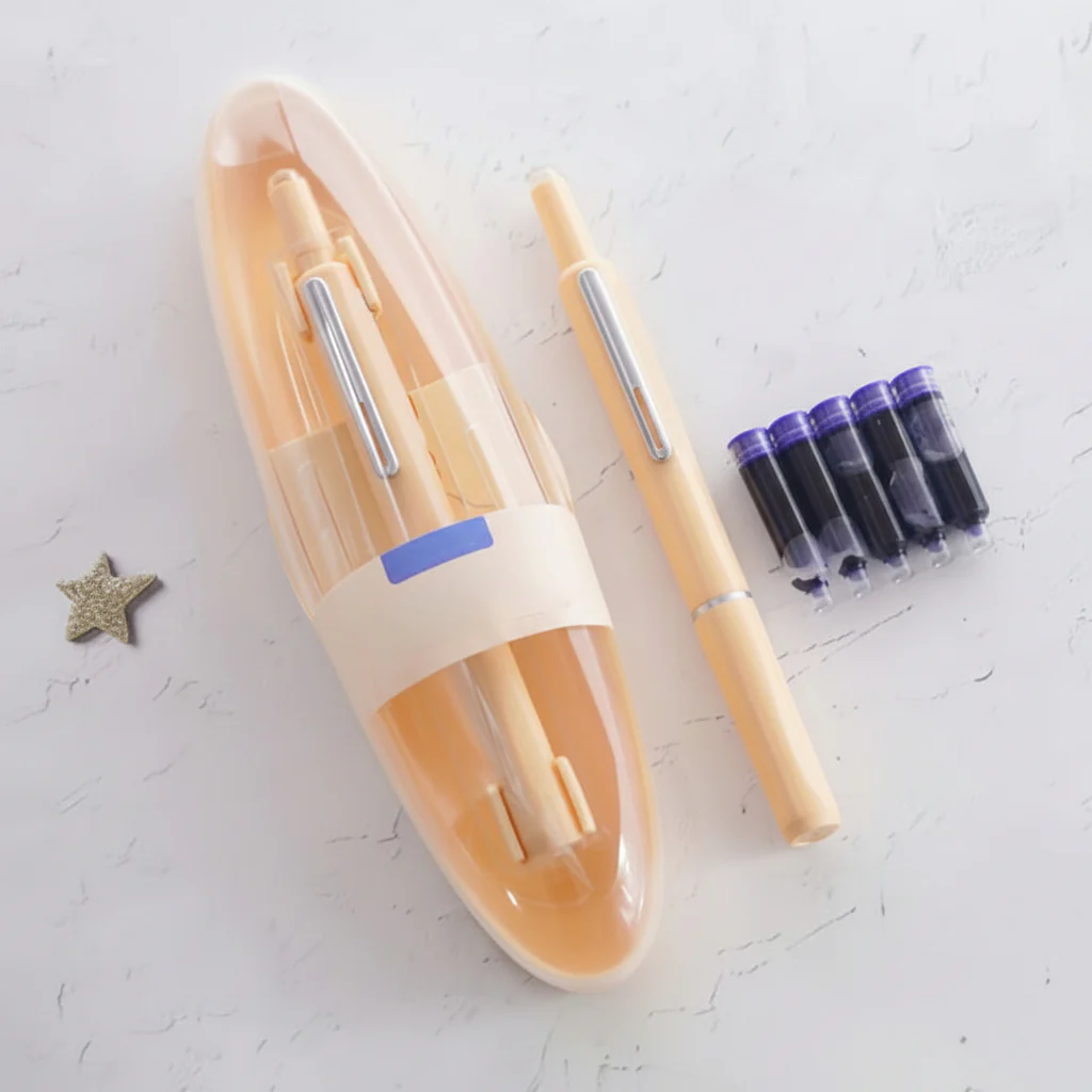 Fountain Pen Retractable Stainless Steel Refillable Writing Pen - Image 6