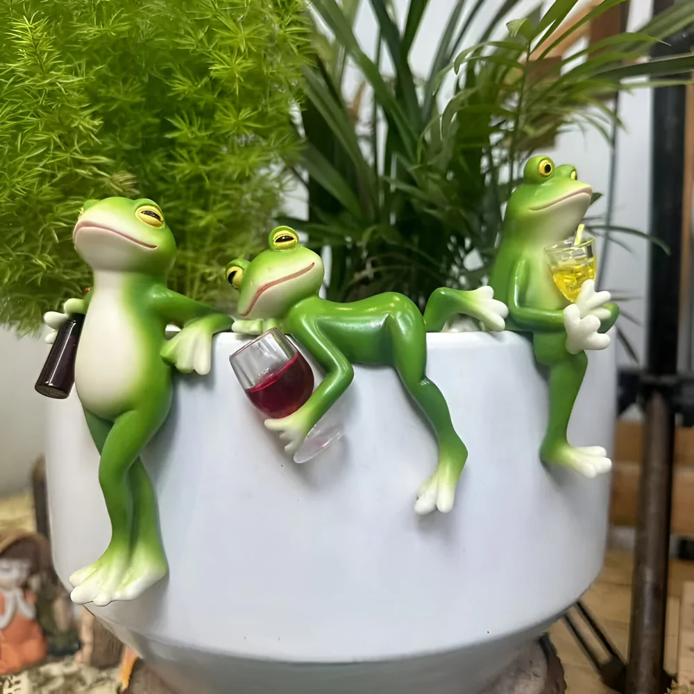 Garden Decor Frog Plant Pot Edge Hanging Ornament - Image 5