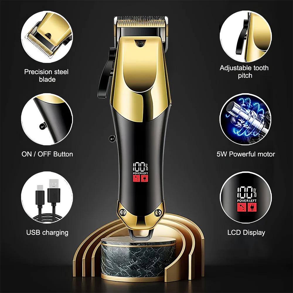 Hair Clippers Cordless Trimmer Set Rechargeable Lithium Grooming Kit - Image 2