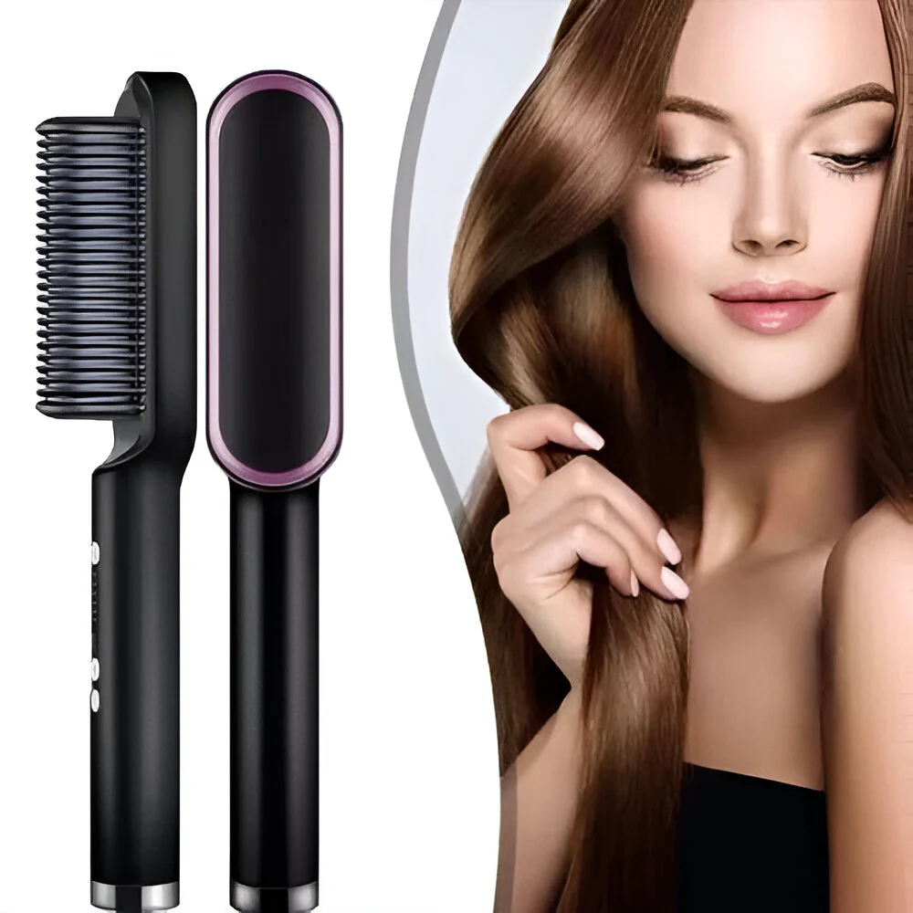 Hair Straightening Comb Heated Styling Brush Tool - Image 5
