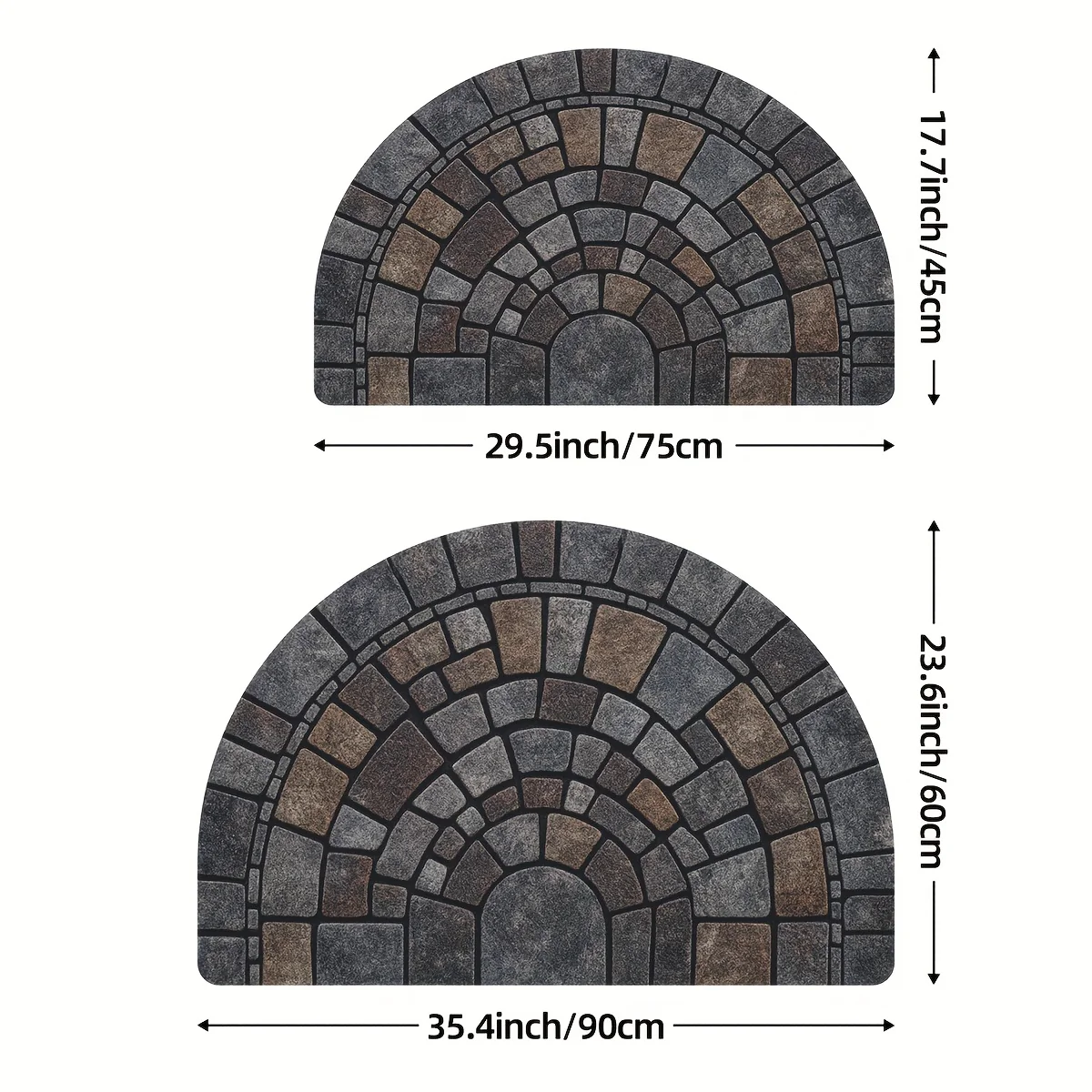 Half-Circle Mosaic Door Mat | Indoor & Outdoor Use - Image 4