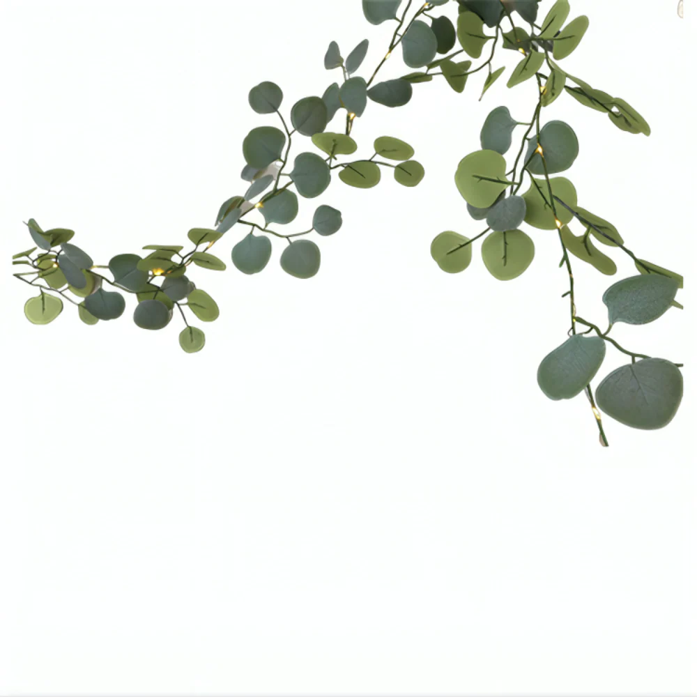Home Decor LED Garland Eucalyptus Rattan Mantel Accent - Image 5