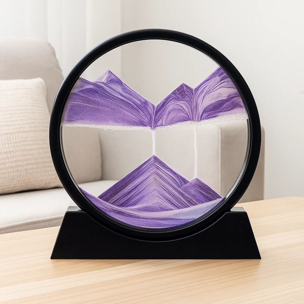 Home Decor Sand Art Moving Glass Display Table Sculpture - Image 10
