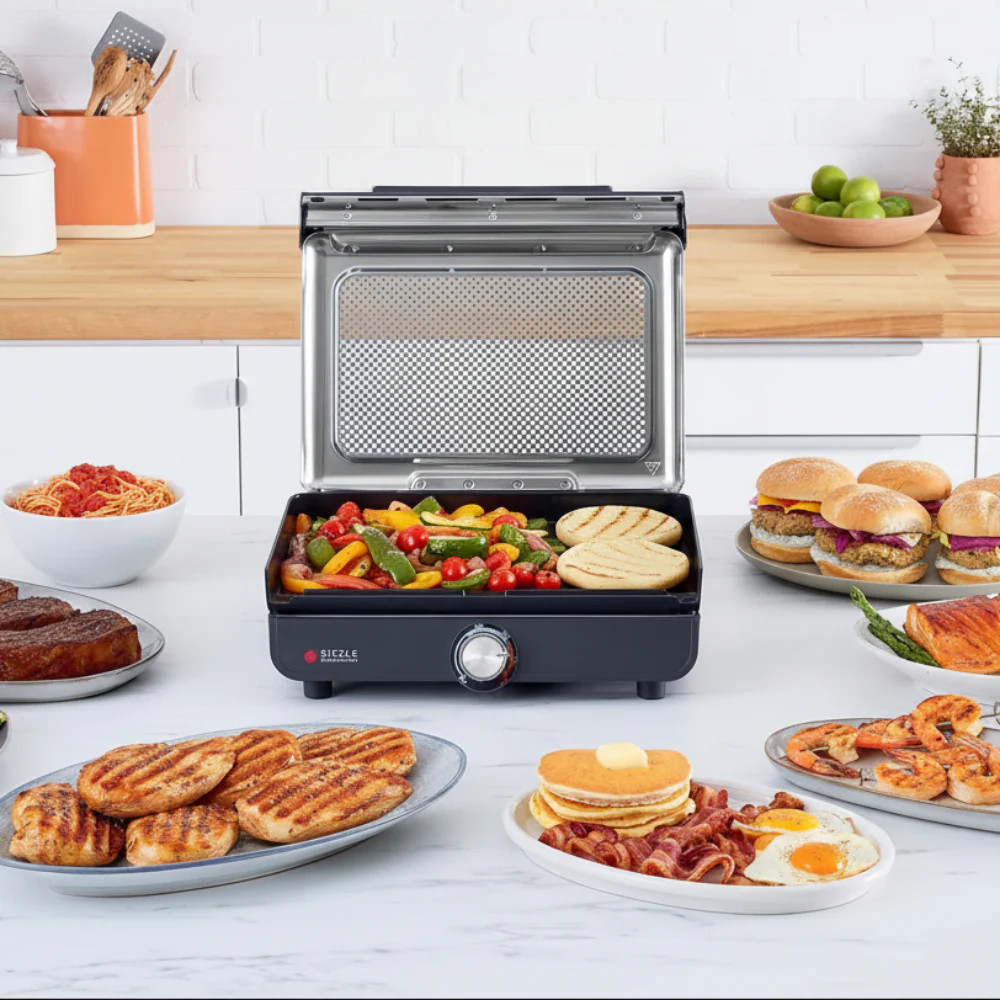 Indoor Grill Griddle 500°F Nonstick Plate Family Meals - Image 2