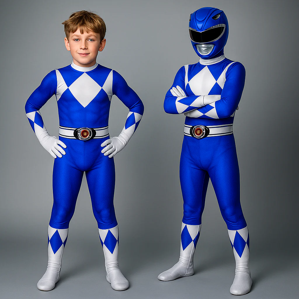 Kids Costume Superhero Jumpsuit Muscle Print Party Outfit - Image 3