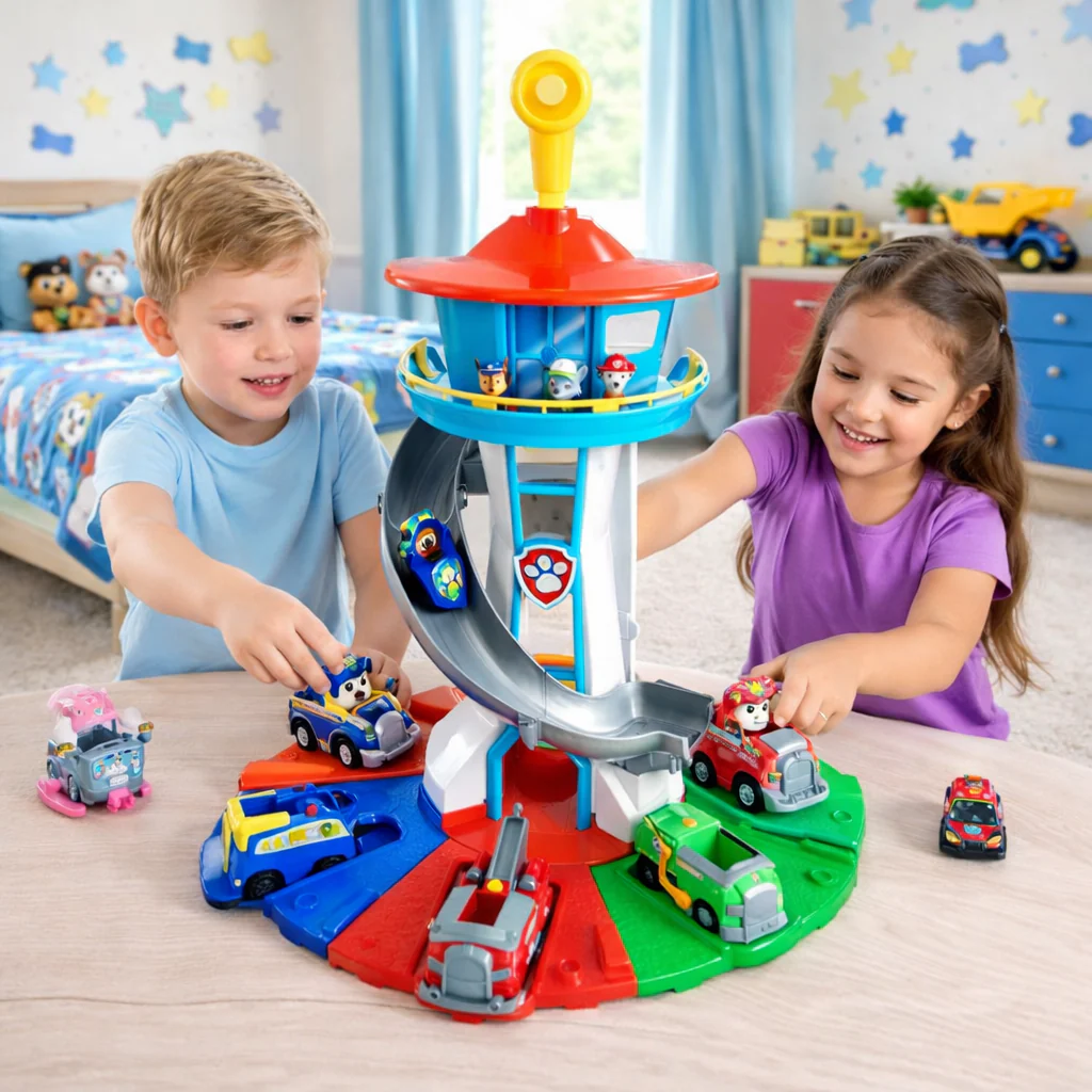 Kids Playset Slide Tower Toy Cars Activity Set Indoor - Image 4