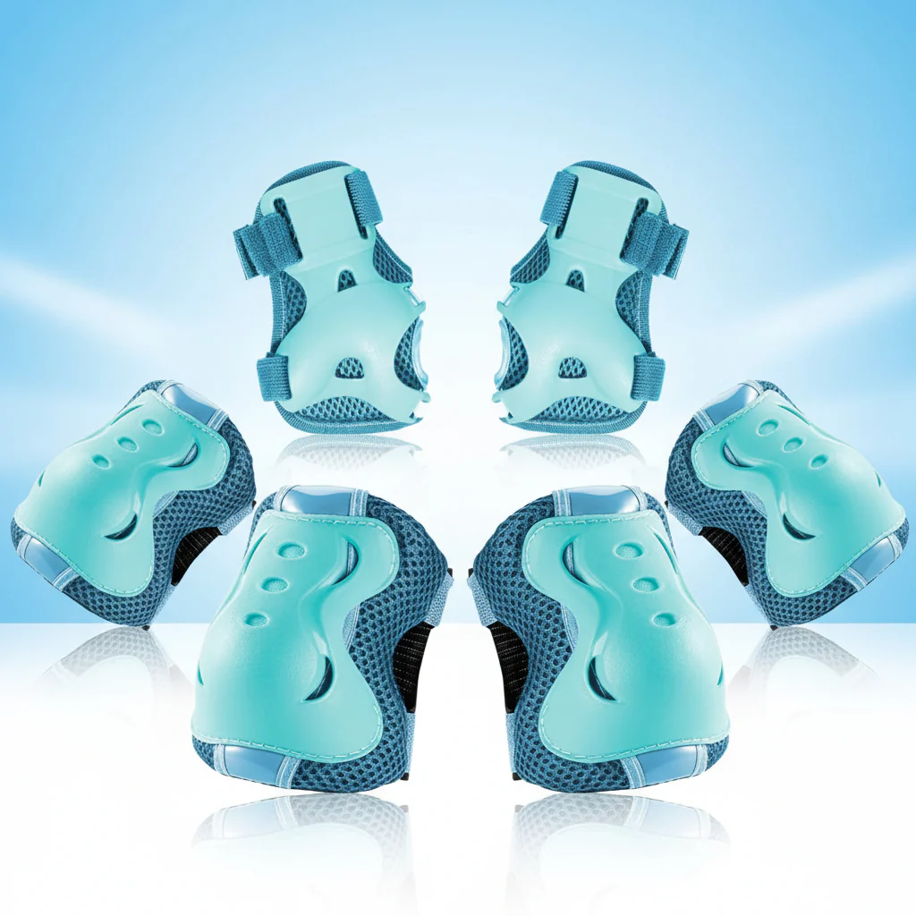 Kids Protective Gear Set Adjustable Knee Elbow Wrist Pads - Image 5