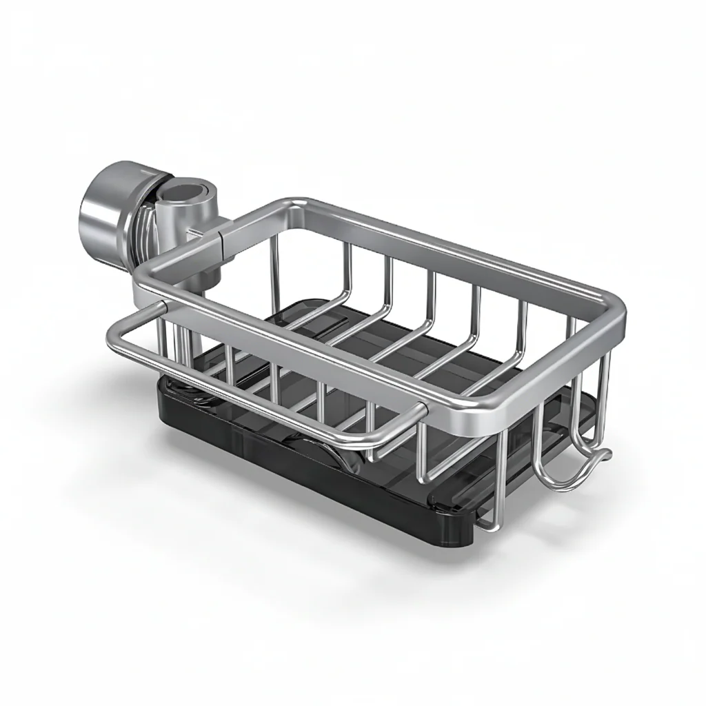 Kitchen Sink Organizer Aluminum Storage Basket Fast Drain Design - Image 4