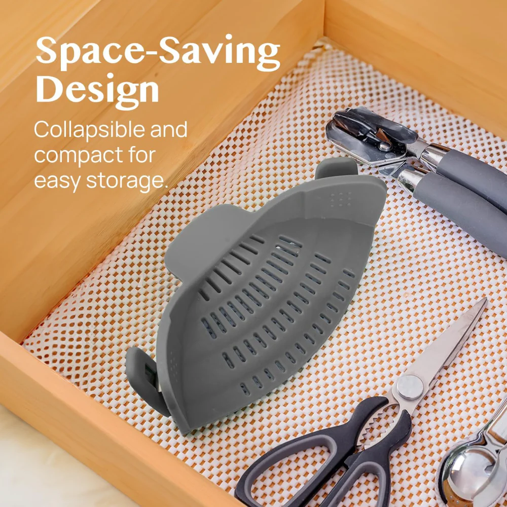 Kitchen Strainer Clip Style Pot Pasta Colander Silicone - Image 12