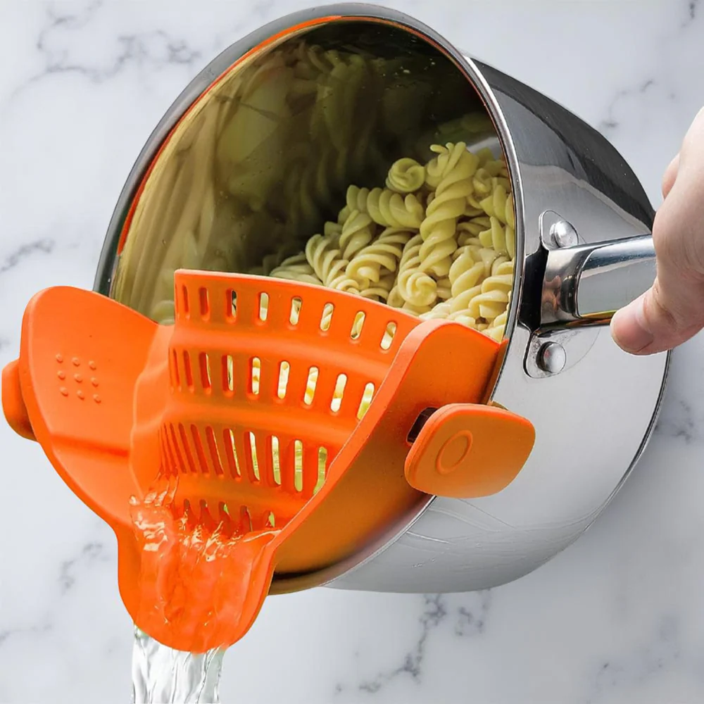 Kitchen Strainer Clip Style Pot Pasta Colander Silicone - Image 28