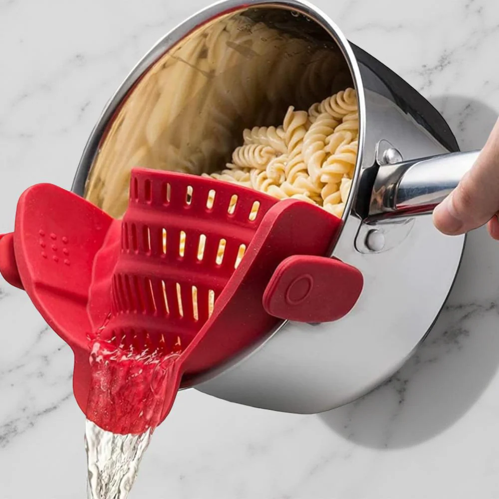 Kitchen Strainer Clip Style Pot Pasta Colander Silicone - Image 35