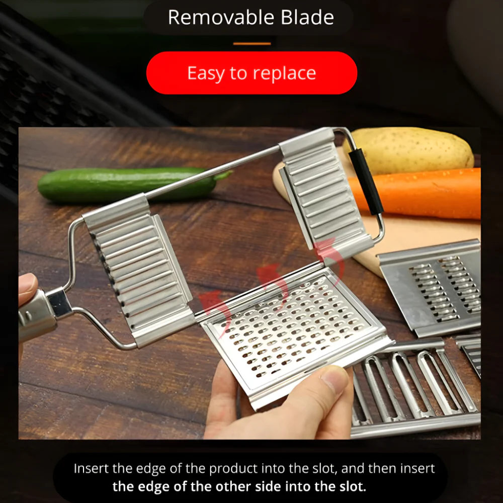 Kitchen Vegetable Slicer Stainless Steel Mandoline Cutter Set - Image 8