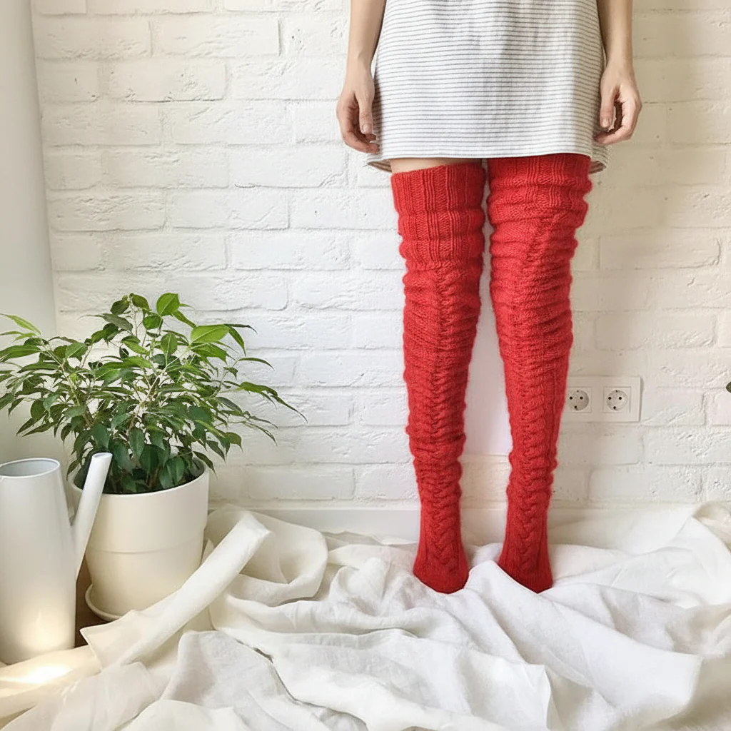 Knee High Socks Warm Winter Comfort Stockings - Image 5