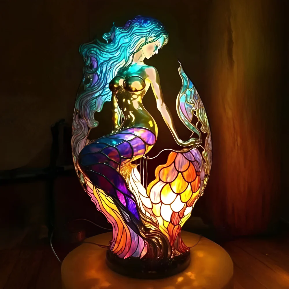 Lamp Stained Glass Animal Table Accent Light Sculpture - Image 13