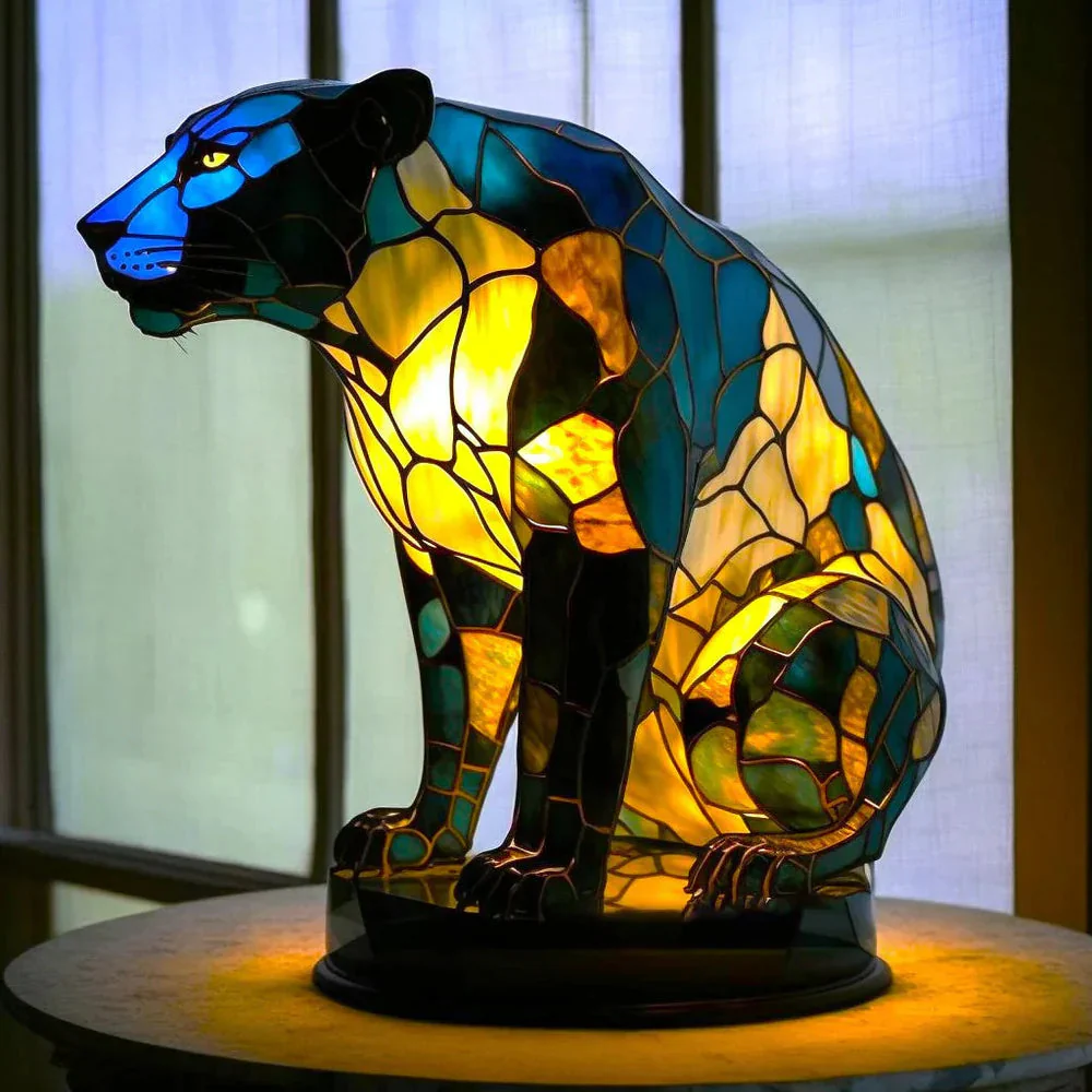 Lamp Stained Glass Animal Table Accent Light Sculpture - Image 16