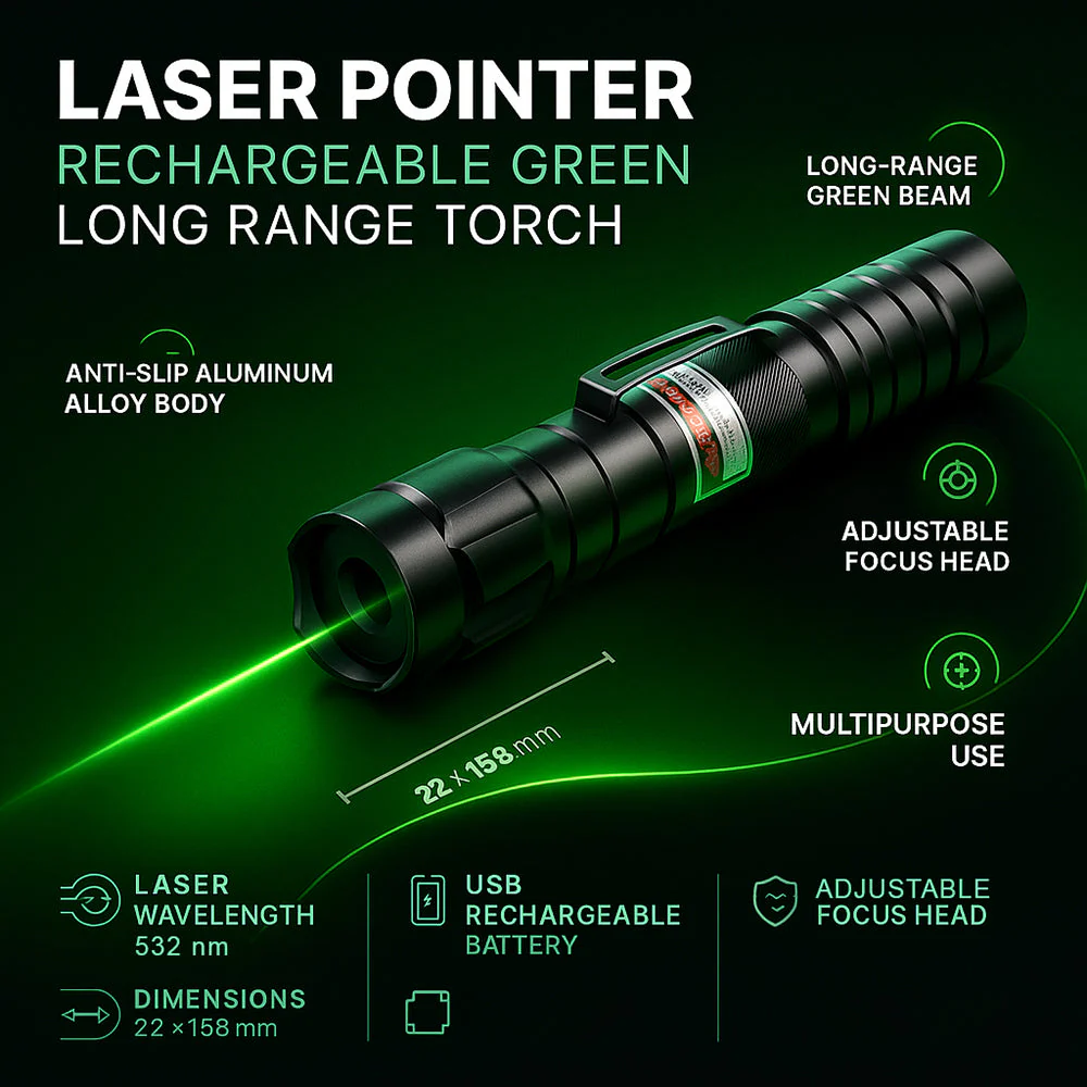 Laser Pointer Long Range Rechargeable Green Precision Tool - Image 3