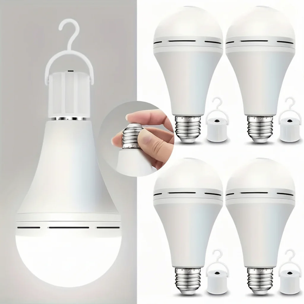 LED Light Bulb Rechargeable Emergency White Power Lighting
