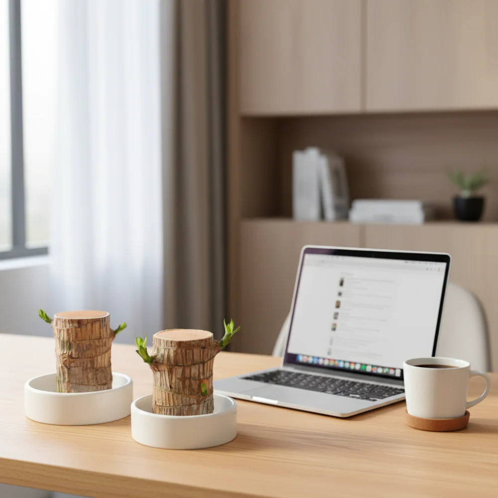 Lucky Bamboo Plant Decorative Pot Air Purification - Image 4