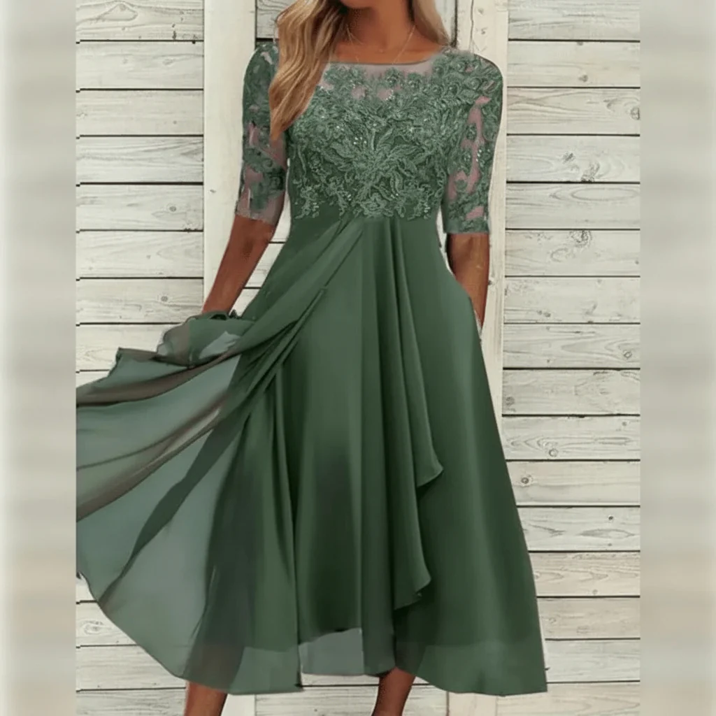 Maxi Dress Womens Elegant Chiffon Evening Party Dress - Image 3