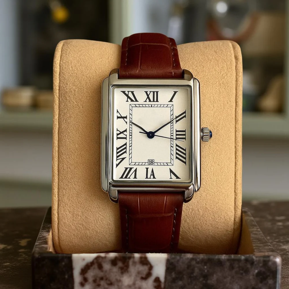 Men's Classic Dress Watch Square Analog Retro Style - Image 5